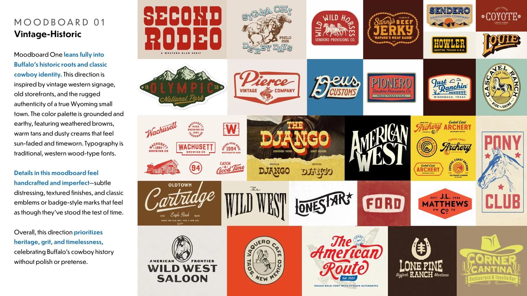 Visit Buffalo moodboard — Vintage-Historic direction